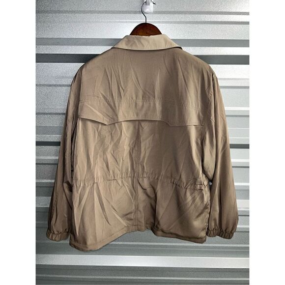 Tan Gallery Sport Gold Button Blouson Jacket Size L - Picture 8 of 9